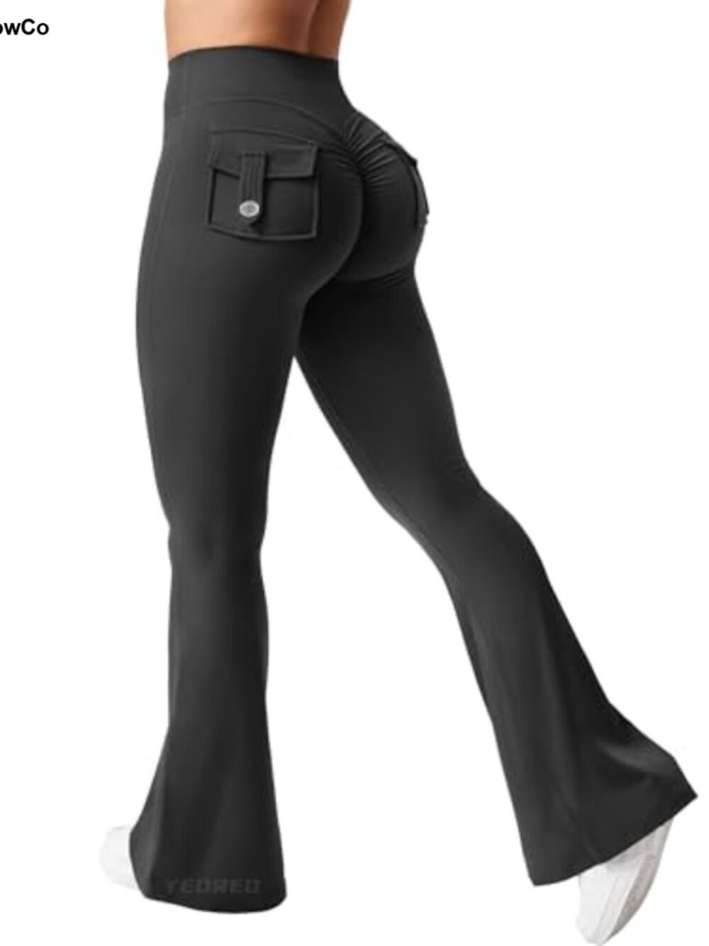 YEOREO CoreFlex Flare Leggings with Pockets Scrunch Workout Pants